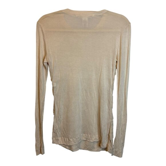 Diane Von Furstenberg Blouse Women's Size Small Tiered Silk Blend Sheer Pink - Picture 2 of 3